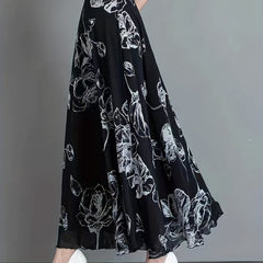 Floral High Waist Swing Skirt for Women