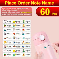 180pcs Customized Transparent Name Sticker Waterproof Labels