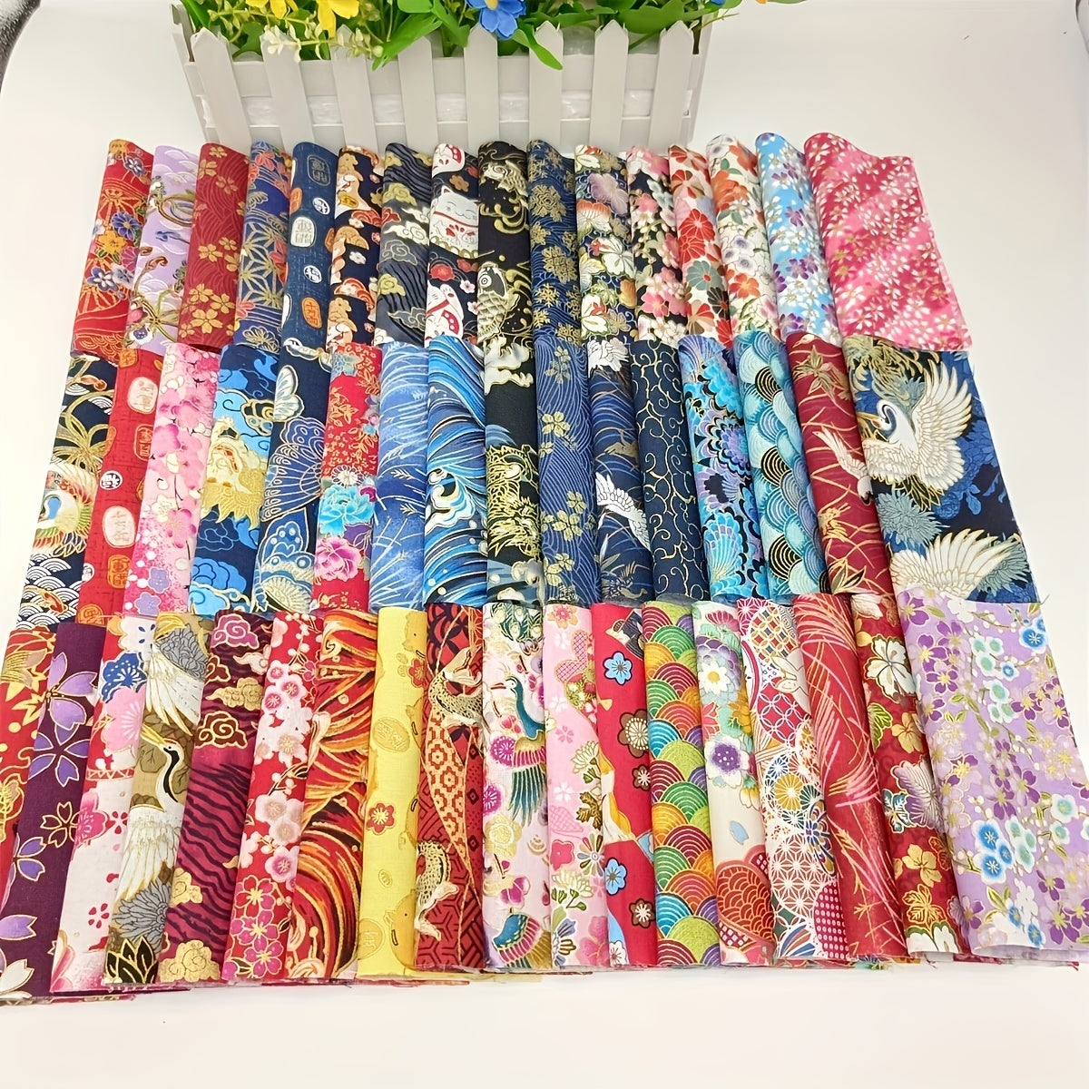50pcs Japanese Style Cotton Fabric PreCut - DIY Sewing Supplies for Patchwork