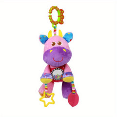 Baby Stroller Hanging Animal Plush Toy with Rattle and Teether
