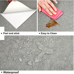 10pcs Gery Marble Adhesive Floor Tiles 30x30 PVC Waterproof Tiles