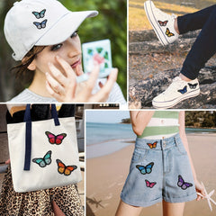 12pcs Butterfly Iron On Patches for Clothes Repair and Decor