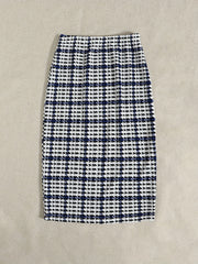Houndstooth Print Skirt Casual Skirt For Spring & Summer