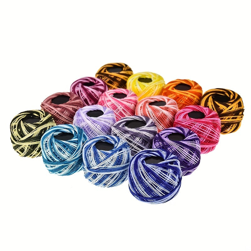 Embroidery Thread 16 Mixed Colors DIY Hand Knitting Wool Hair Clip Rubber Band