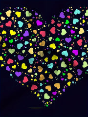3D Colorful Heart Graphic T-shirt Breathable Tees Summer Gift