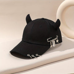 Casual Hip Hop Horn Baseball Cap for Men and Women