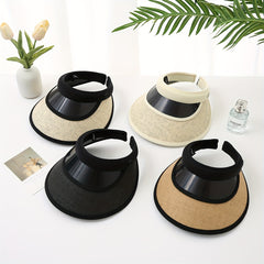 Straw Visor Hat Casual Lightweight Sun Hat UV Protection