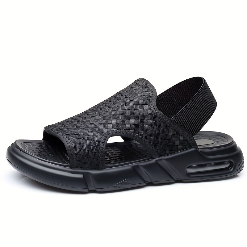 Men's Plaid Slip On Slide Sandals for Summer