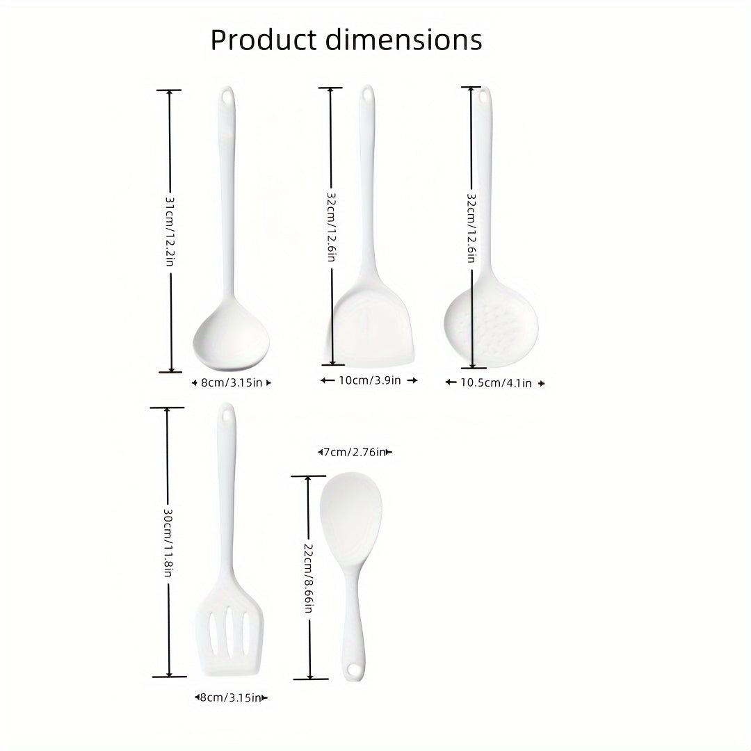 5pcs Outdoor Picnic Cooking Tools Silicone Kitchenware Set