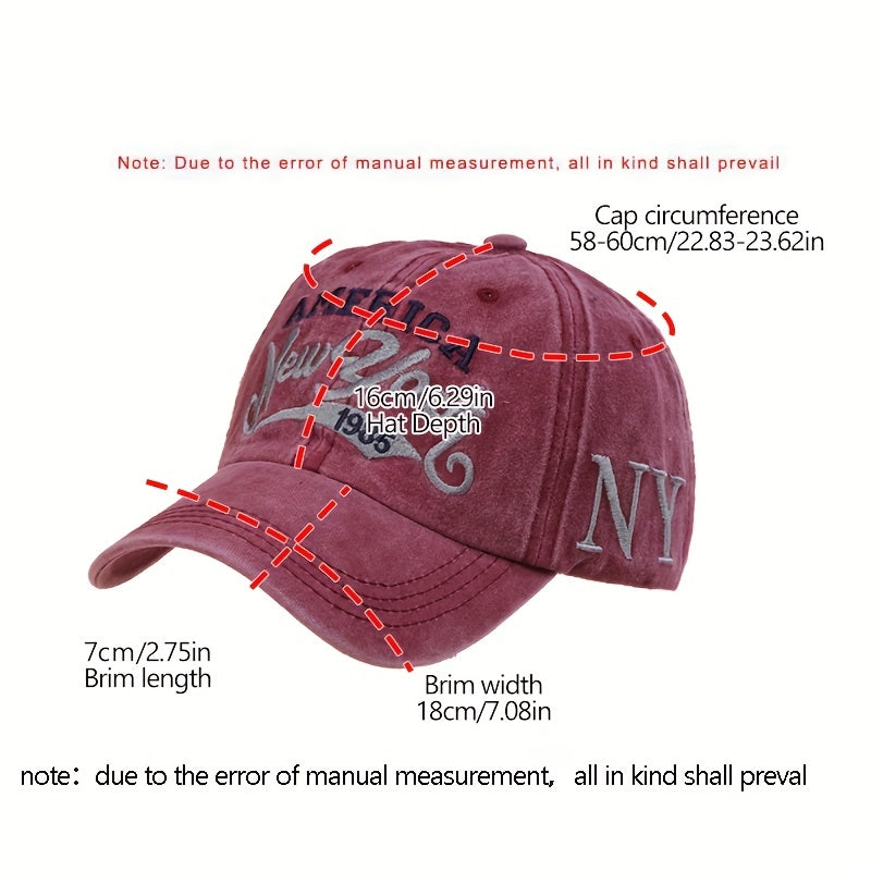 Vintage Distressed York Embroidery Baseball Cap