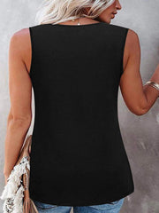 Casual Tank Top Women's Plus Plain Ruched Round Neck Stretch Tank Top
