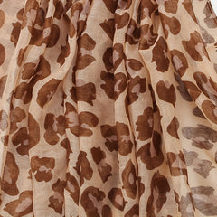 Leopard Print Scarf Classic Block Shawl Boho Windproof Headwraps