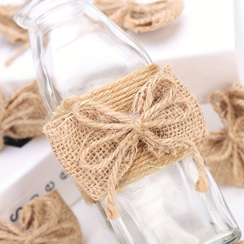 5pcs Sackcloth Bow Double Rope Cloth DIY Craft Decoration