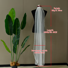 Bridal Veil Wedding Hair Accessory Nylon Sheer Fabric Beige V292