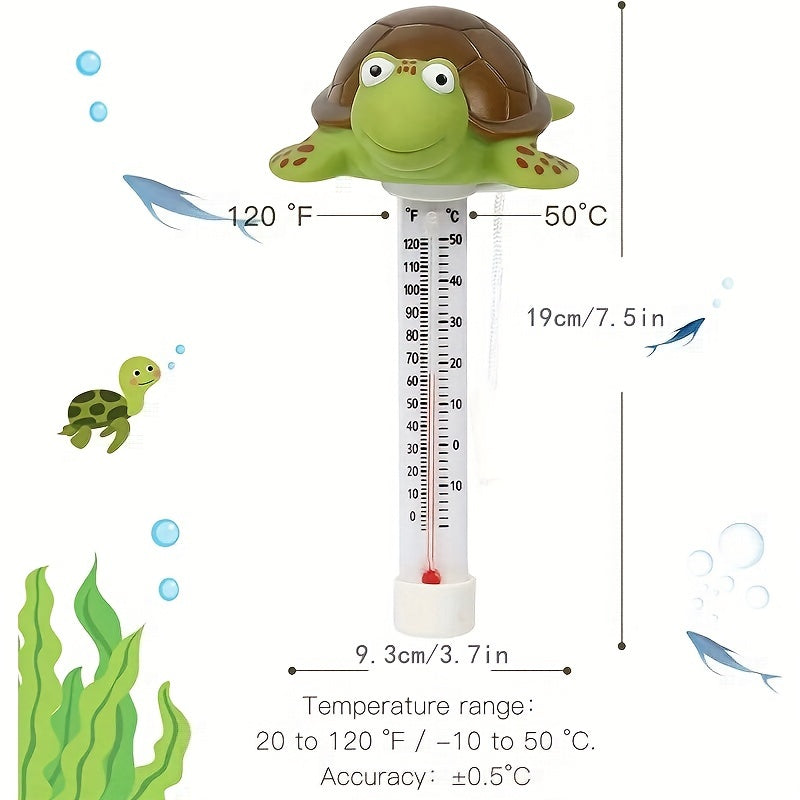 Large Floating Pool Thermometer with String Turtle Design