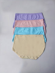 4pcs Lace Briefs Breathable Mid Rise Stretchy Panties Women's Lingerie
