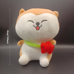2pcs Husky Shiba Inu Plush Toy Chubby Puppy Doll with Yellow Bone Soft Fabric