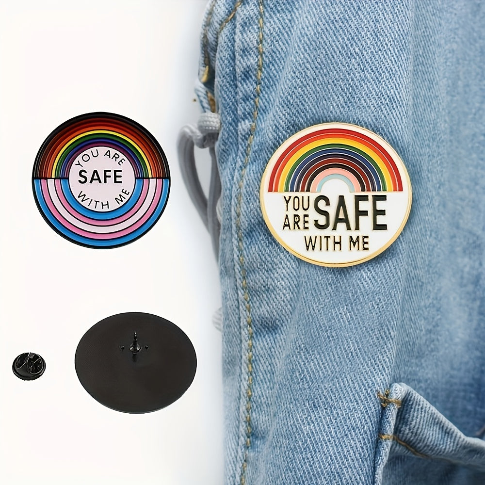 2pcs Rainbow Brooch Enamel Pin Metal Badge Girls Women