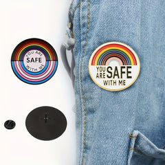 2pcs Rainbow Brooch Enamel Pin Metal Badge Girls Women