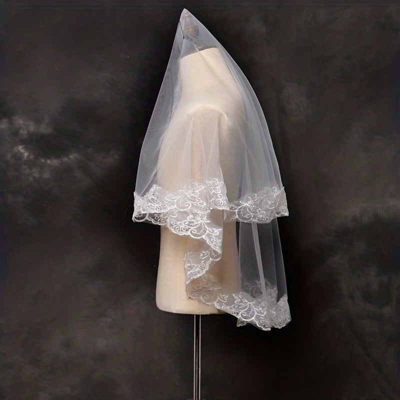 Short Wedding Head Veil Layer Bridal Accessories