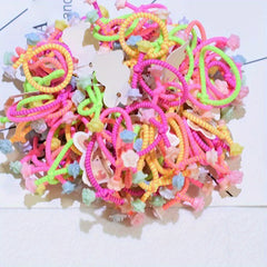 100pcs Sweet Hair Tie Elastic Hair Bands Ponytail Holders for Baby Girls