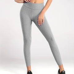 High Waist Honeycomb Yoga Leggings Women's Activewear