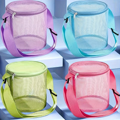 Mesh Beach Shell Storage Bag with Adjustable Shoulder Strap