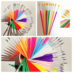 10pcs DIY Painting Hook Line Pen Watercolor Flat Head Nylon Wire Pen