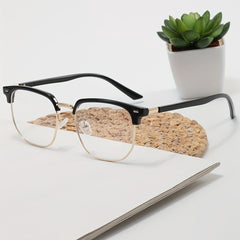 Square Clear Lens Glasses For Women Men Rivet Decor Spectacles Frame