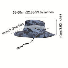 Wide Brim Boonie Hat Camo Bucket Hat for Safari Military Beach Hiking
