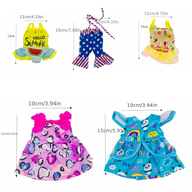 5 Sets Doll Clothes Outfit Dress for 25.4 cm Baby Dolls