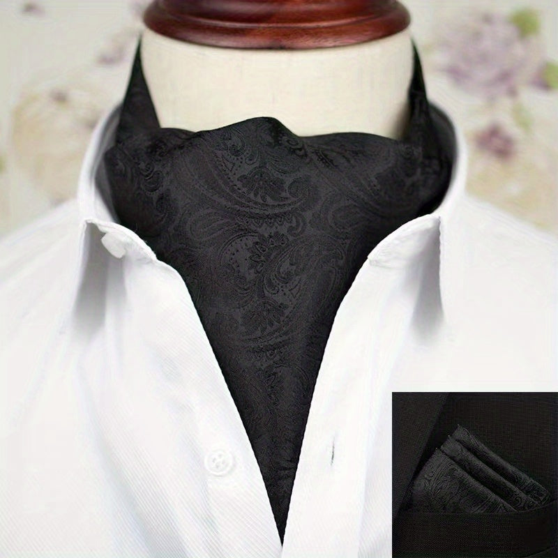 Men's Neckerchief Handkerchief Set Paisley Jacquard Necke...
