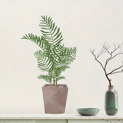 Green Plants Wall Stickers for Bedroom - Natural Leaf Wall Posters Decor