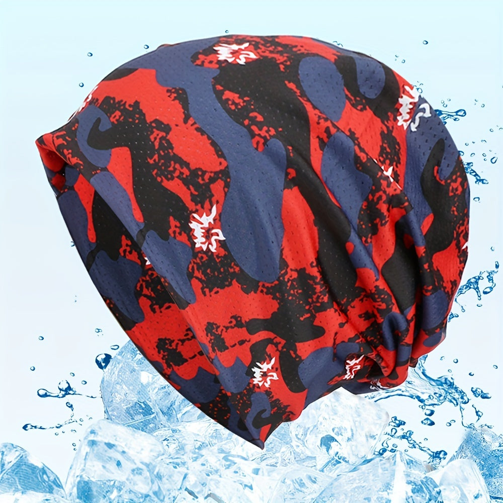 Mesh Holes Breathable Camo Men's Pullover Beanie Hat