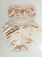 Satin Nightwear Set Sleeveless Top & Shorts
