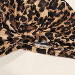 Leopard Print Turban Cap Head Wrap Elastic Hijab Bonnet Women Bandana