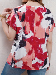Tie Dye Short Sleeve Blouse