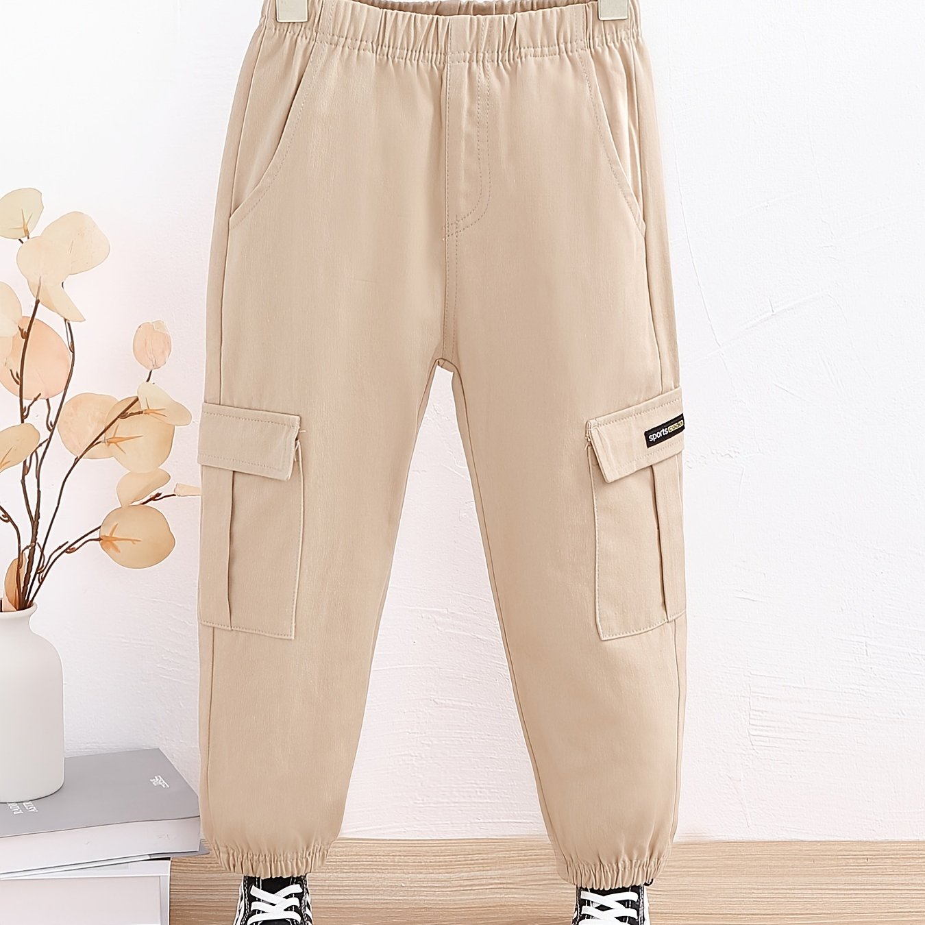 Boys Cotton Cargo Pants Loose Fit Casual Kids Clothes
