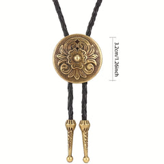 Men's Retro Daisy Flower Buckle Ties Adjustable Neckties