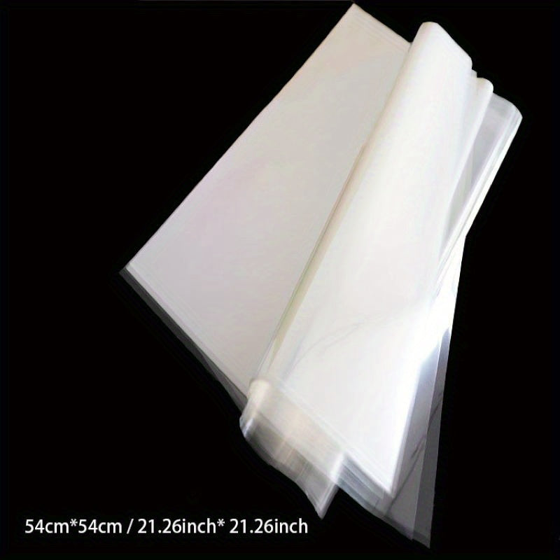 20pcs Transparent Flower Wrapping Paper Waterproof Plastic Roll