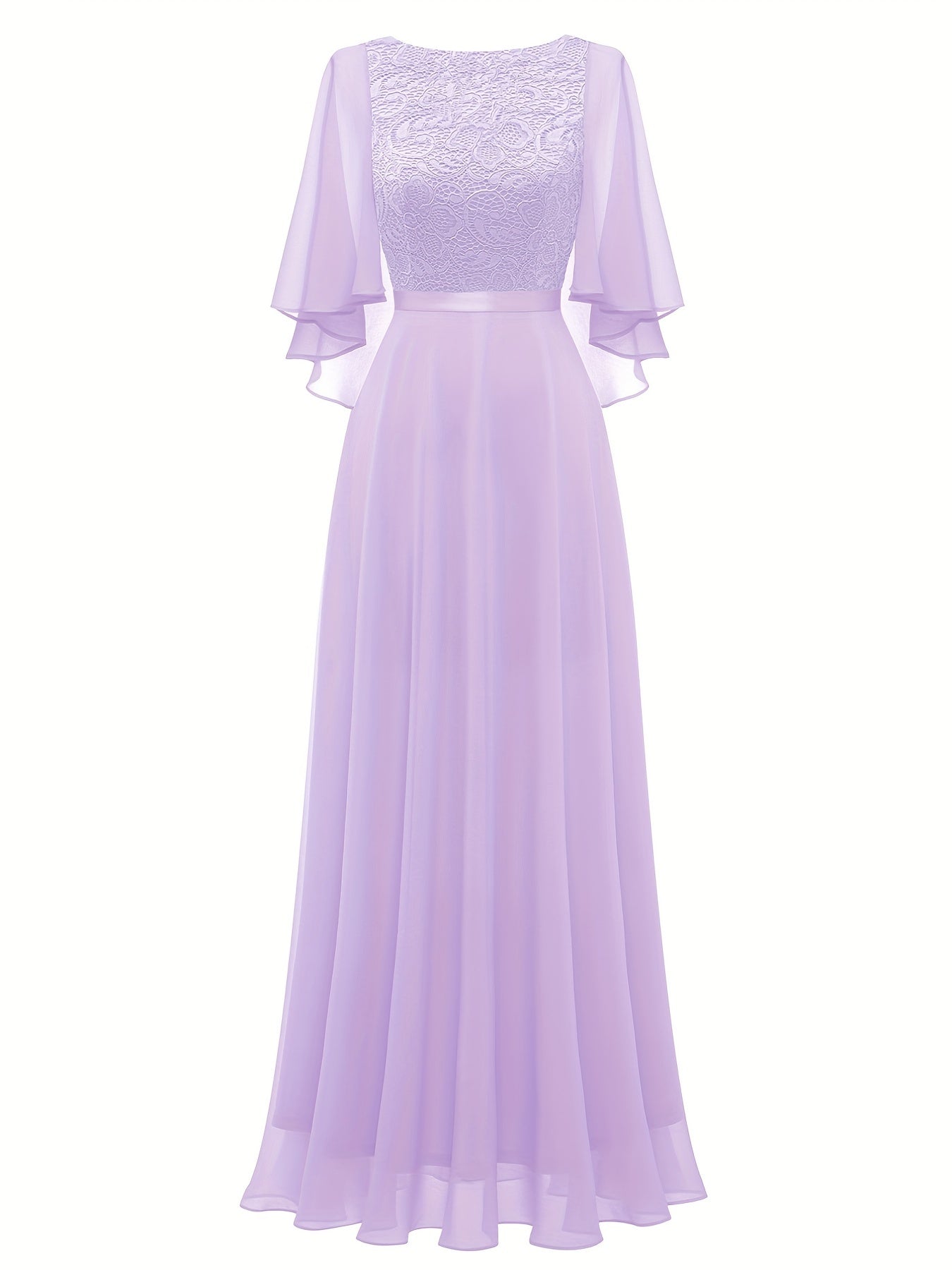 Lace Aline Bridesmaid Dress Crew Neck For Wedding Party