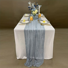 Polyester Table Runner Balinese Pleated Solid Table Cover