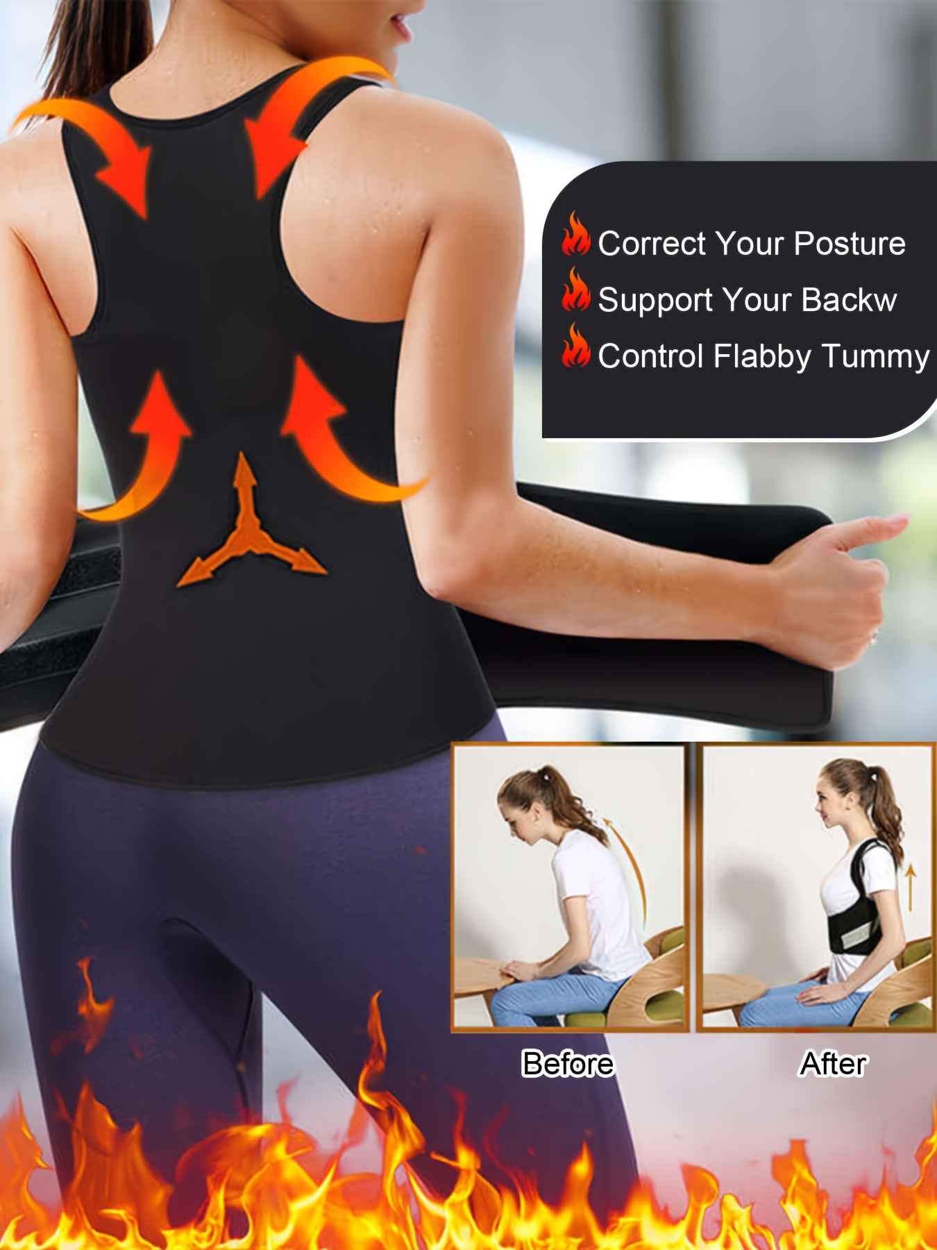 Women's Waist Trainer Belt Tank Top Sauna Sweat Suit Body Shaper