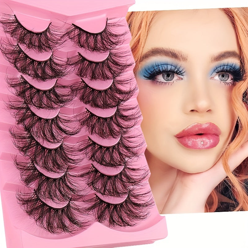 7 Pairs Curly Thick Faux Mink Eyelashes for Stage & Everyday Wear