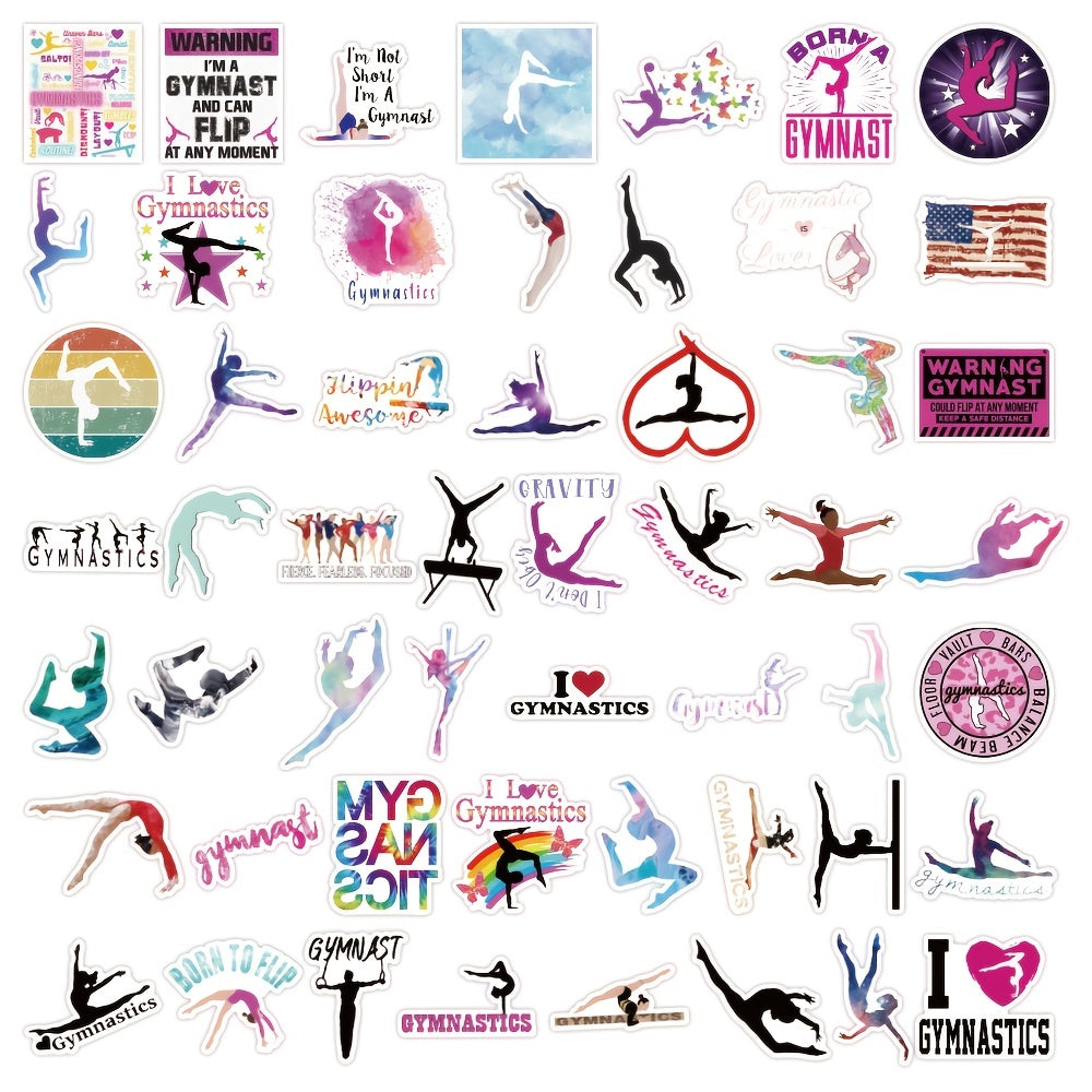50Pcs Sports Gymnastics Series Graffiti Stickers Waterproof Decorative Stickers