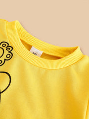 Boys Cartoon Print Sweatshirt Top Trousers Set Toddler Baby Outfit