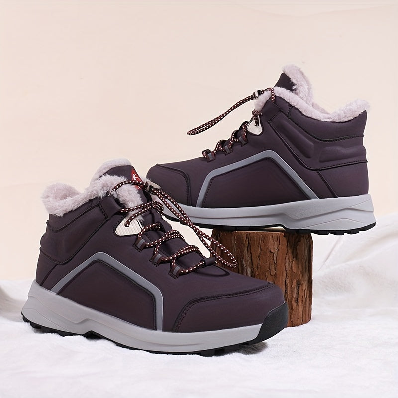 Women's Winter Hiking Shoes Plush Inner Thermal Non slip Walking Shoes