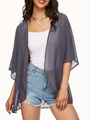 Casual Kimono Women's Plus Sheer Cardigan