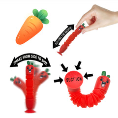 3pcs POP Tube Carrot Relax Toys Plastic Sensory Party Awards