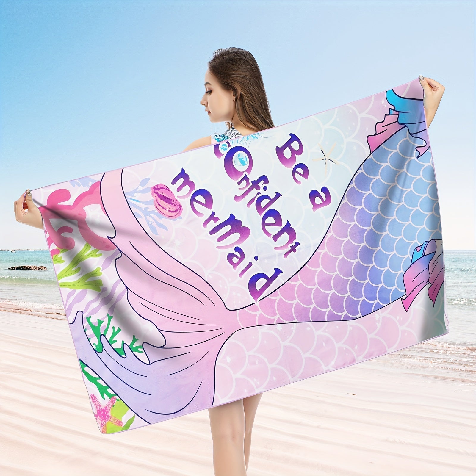 Cartoon Print Microfiber Beach Towel Quick Drying Lightweight